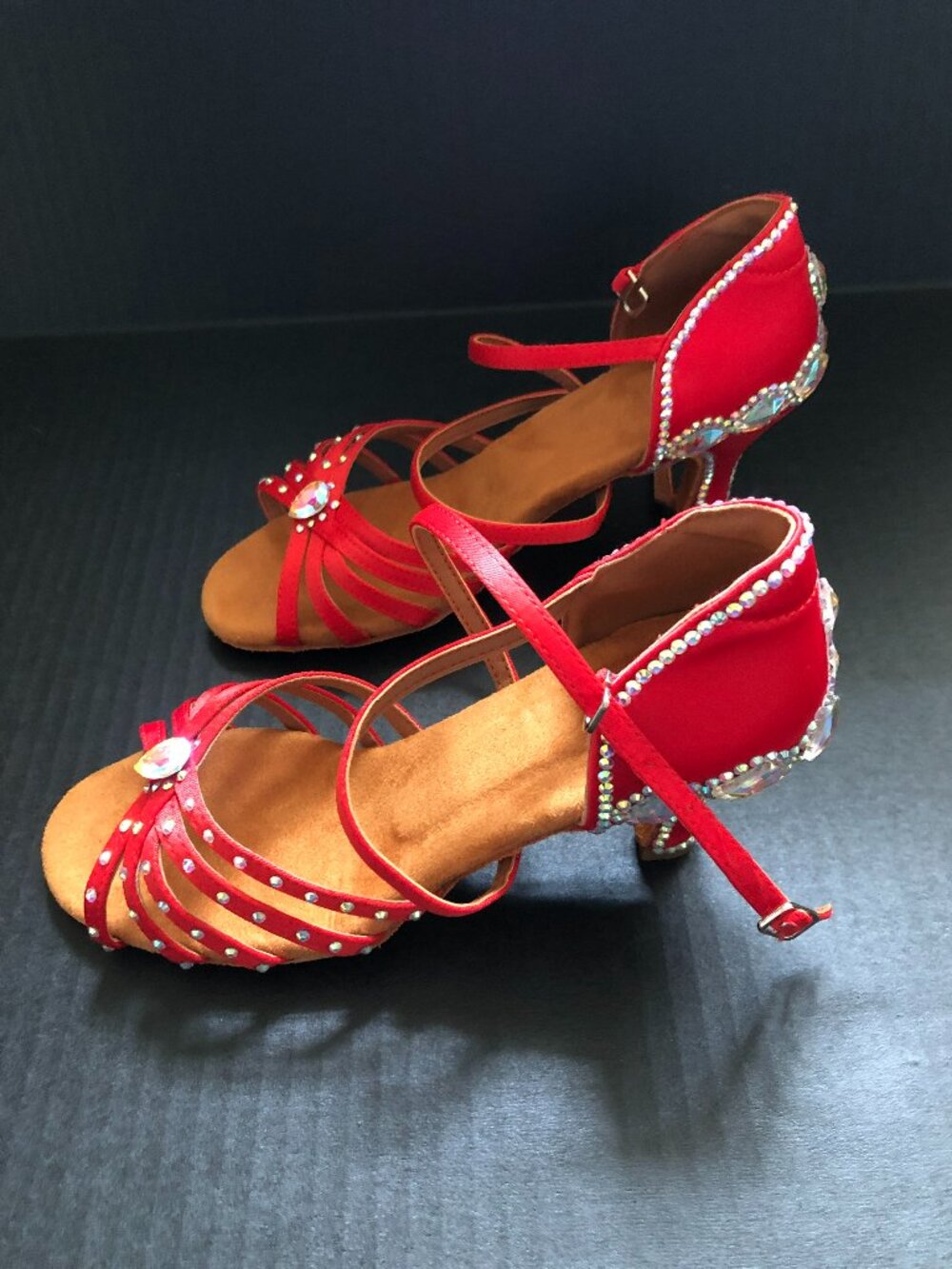 Ballroom Dance Shoes with Rhinestone High Heels Indoor Dancing Shoes